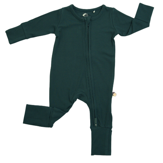 Forest Green Ribbed Romper