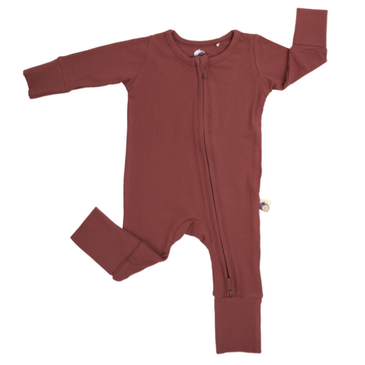 Dusk Red Ribbed Romper