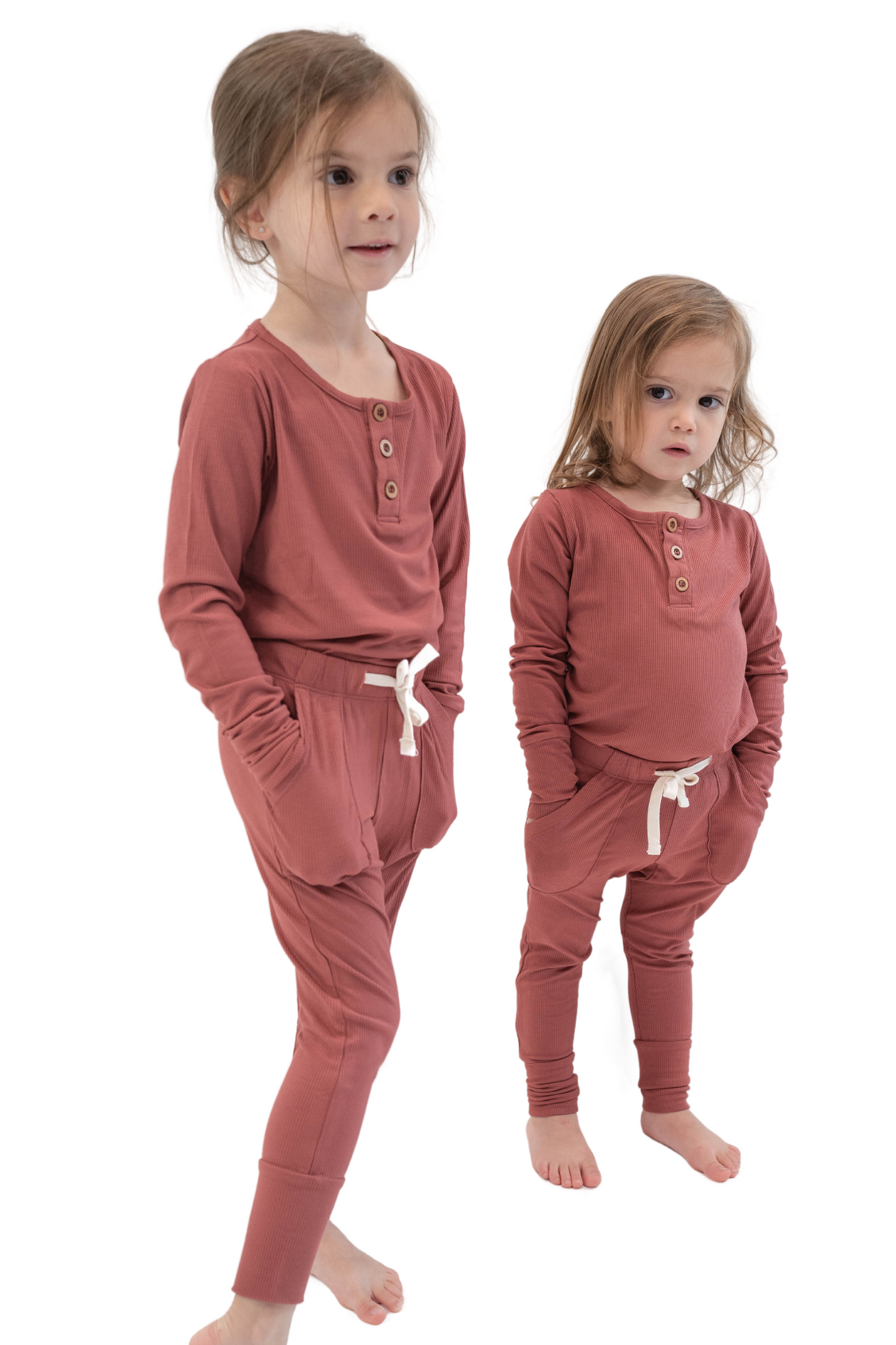 Dusk Red Ribbed PJ Set