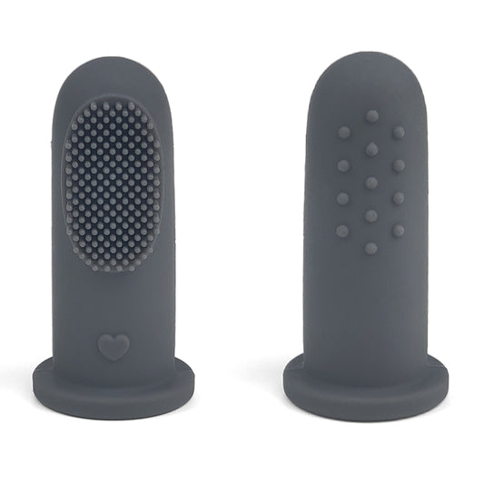 Dark Grey Silicone Finger Toothbrush set of two