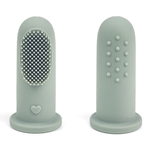 Sage Silicone Finger Toothbrush set of two