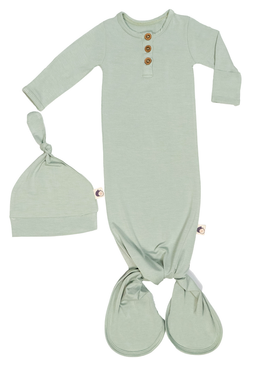 Aqua Grey Baby Gown set